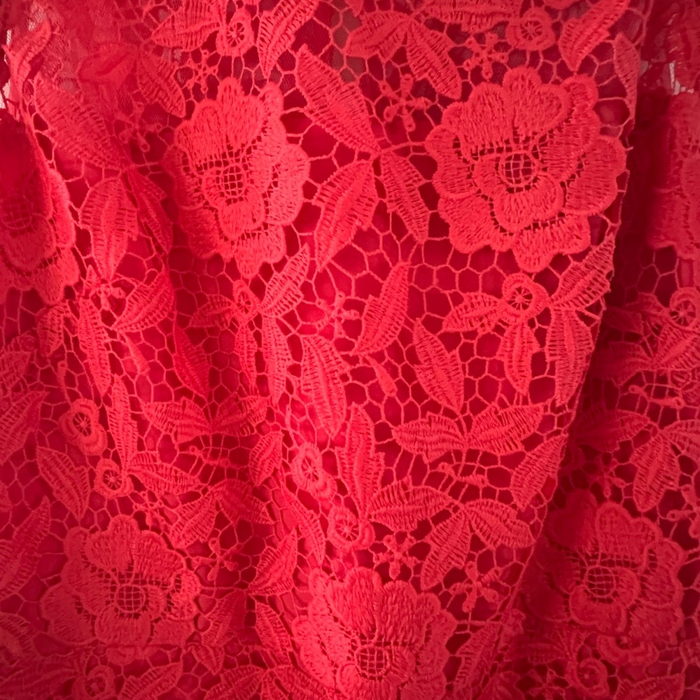 J. Crew Vibrant Red Lace Mini Dress - Picture 3 of 4